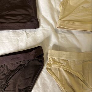 Calvin Klein Black and Cream Bra Set